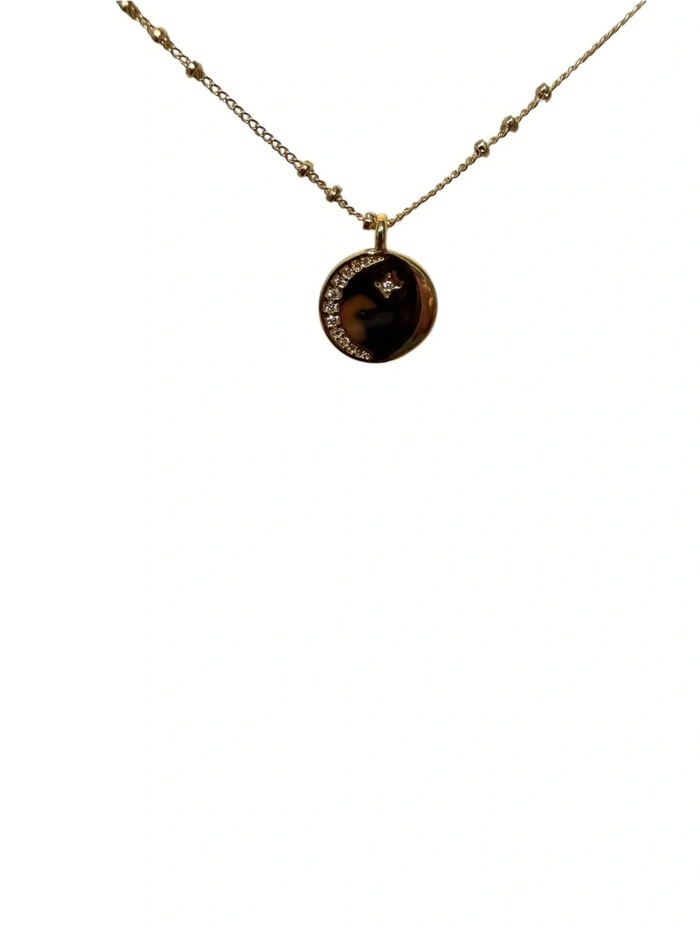 Alexa’s Angels Moon & Stars Mother of One Gold Tone Dainty Necklace